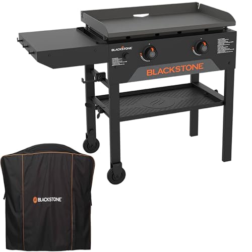 Blackstone 28 Inch Original Omnivore 2365, 2 Burner Griddle Outdoor Flat Top Grill with 5467 Patio Series Griddle Cover