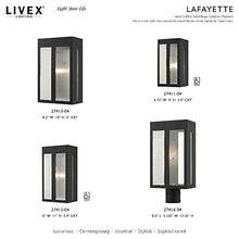 Livex Lafayette 1 Light Outdoor Wall Lantern Brushed Nickel with Hammered Polished Nickel Panels