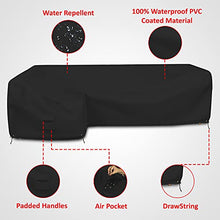 Patio Sectional Sofa Cover 18 Oz - 100% Waterproof & Weather Resistant PVC Coated 83" x 104" x 31" x 32" L Shape Sofa Cover for Indoor/Outdoor (Left Side Sofa, Black)