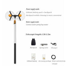 Laohucai Electric Fed Solar Panel Cleaning Kit, Telescopic Water Solar Panel Cleaning Brush, 360° Rotatable Double-headed Brush Design, for RV, Windows, Swimming Pool, Billboards(3.5m)