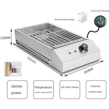 MZGYYD Electric Smokeless Grill with Non-Stick Coating, 2800W Power, Stepless Temperature Control for Indoor and Outdoor Cooking