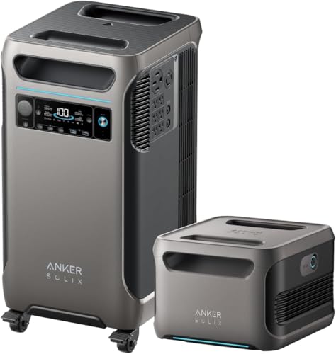 Anker SOLIX F3800 Portable Power Station and Expansion Battery, 7,680Wh
