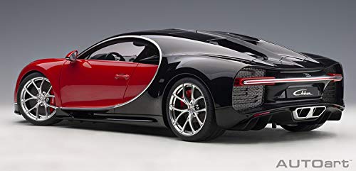 AUTOart Bugatti Chiron 1/12 Model Car Italian Red Nocturne Black