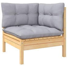 Heofavd 13-Piece Modular Gray Solid Pinewood Patio Conversation Set with Soft Polyester Cushions, Modern Brushed Finish, Versatile Outdoor Furniture Arrangement for Garden, Terrace and Balcony