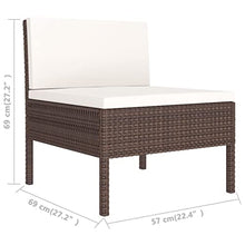 AMBERARD 12 Piece Patio Lounge Set with Cushions Poly Rattan Brown Furniture Set