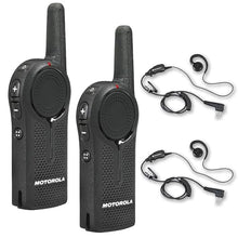 Motorola Solutions DLR1020 Two-Way Digital Business Radio with HKLN4604 PTT Earpiece 2-Pack Black