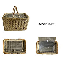 Storage Basket,Wicker Picnic Insulated Hamper,Shopping with Handle Harvest Vegetable Or Fruit, Wine Gathering Wedding Gift Baskets