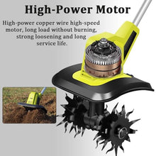 Vdniduir Cordless Tiller Cultivator,Lawn Cultivator,Portable Rotavator, Tilling Width 25cm, Working Depth 22cm, for Lawn, Vegetable