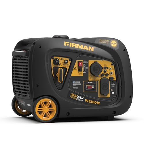 FIRMAN W03082 Inverter Portable Generator 3300W Electric Start, Whisper Series Quiet Power Supply, Parallel Ready RV Ready 120V, Camping, Tailgating, Outdoor Recreation, Emergency Backup Use