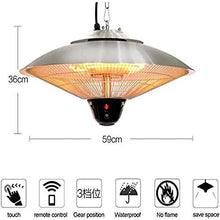 Garden Halogen Patio Heater, Electric Infrared Heater Hanging Lamp Ceiling Mounted Heat Warmer for Balcony Courtyard Radiant Heater Angle Adjustable,Silver