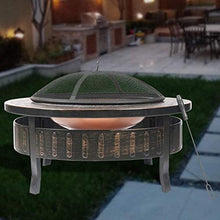 Garden Fire Pit Large Bonfire Wood Burning Patio Coal Grill Firepit for Grill Charcoal Grill with Spark Screen Poker with Cover BBQ Cooking for Camping Backyard Portable Grill Barbecue Rack