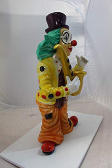 NIFAO Large Colorful Clown Statue Playing Saxophone, 20" L x 15" W x 36" H