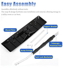 Lightweight Snow Roof Rakes for Snow Removal, 6.2-21 ft Telescopic Roofs Snow Scraper with Wheels & Slide, Snow Shovel for Pitched House Roofs(With scraper)