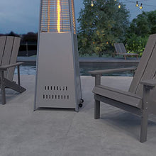 Merrick Lane Outdoor Patio Heater - Silver Pyramid Heater - 7.5 Feet Tall Portable Outdoor Heater