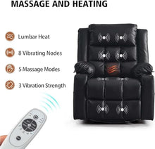 Power Swivel Rocker Recliner with Heat & Massage for Adults