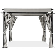 MeetLeisure Meetleisure 11'x11' Outdoor Pergola with Sidewalls - Arched Top Outdoor Pergola with Metal Steel Frame and Textilene Top Canopy, Ideal for BBQ Party & Family Gathering, Grey Top