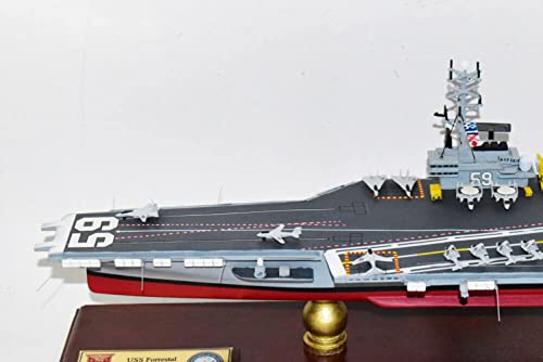Squadron Nostalgia LLC USS Forrestal CV-59 Aircraft Carrier Mahogany Scale Model Multicolor