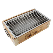 WERTGHJ Barbecue Grill Wooden Box Skewers Stove Outdoor Home Camping Carbon Frame Cookware