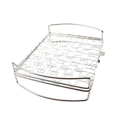 JSEIAJB Bbq Tool Grilling Basket Basting Meat Mat Easy Clean Stainless Steel Vegetables Outdoor Portable