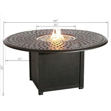 Signature 60 Inch Propane Fire Pit Dining Table by Darlee - Antique Bronze