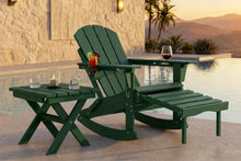 Patio Kingdom 6-Piece All-Weather HDPE Adirondack Rocking Chairs Set, Heavy Duty Sturdy Patio Rocker Furniture Suite for Large Backyard, Outside Deck & Fire Pit Conversation Area, Forest Green
