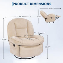 Garvee 360° Swivel Rocker Oversized Recliner Chair with Massage & Heating
