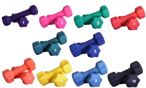 Ader Sporting Goods Neoprene Dumbbell Set 10 Pairs Multi Colors
