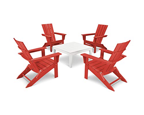 POLYWOOD Quattro 5-Piece Adirondack Chair Conversation Set