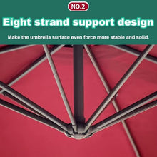 EHCBFCVN 2.7m Blue Banana Parasol, Beach Patio Umbrella, Double Top Balcony Available, Hand Crank Handle