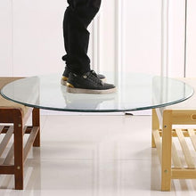 KXWOQ3ED Round Clear Glass Table Top, Flat Polished Edge Tempered Glass, Replacement Glass Table Top for Dining Tables, End Tables, and Outdoor Patio Table Tops or Table Protector(85 CM(34 INCH))