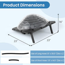 DORTALA Solar Pool Heater, Set of 3 Dome Swimming Pool Water Heater for Above Ground & Inground Pool with Black Heating Coil, Foldable Legs, Rotatable Hose Connector