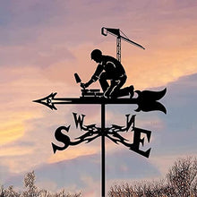 Weather Vane Metal Weathervane Wind Direction Indicator Measuring Tools Outdoor Stainless Steel Yard Wind Vane for Farm Yard Garden Gazebo Decorations (Architect) (Pineapple Logo)