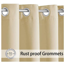 LAOMANTU Outdoor Curtains 2 Panels Outdoor Waterproof Blackout Curtains ，Plastics Grommet Indoor Outdoor Vertical Curtains， for Porch/Doorway(Beige,106 * 157.4in)