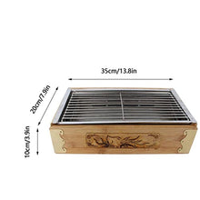 WERTGHJ Barbecue Grill Wooden Box Skewers Stove Outdoor Home Camping Carbon Frame Cookware