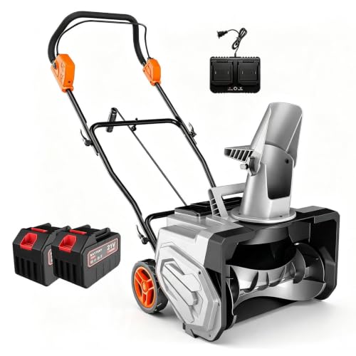 Cordless Electric Snow Blower, 18" Snow Thrower for Driveway