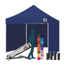 Eurmax USA 10x10 Pop Up Canopy Tent,Commercial Tent with Patented No-Tip Rolling Bag,4 Zippered Removable Walls,UV & Water Resistant Canopy Top,Heavy Duty Outdoor Gazebo,Instant Shelter(Navy Blue)