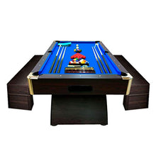 SIMBASHOPPING USA 8' Feet Billiard Pool Table Full Accessories Game Bellagio Blue 8FT with Benches Blue,Red