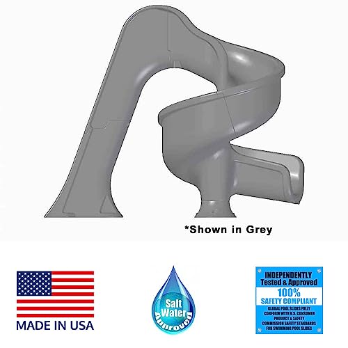 Global Pool Products Tsunami Inground Swimming Pool Water Slide Deck Mounted Grey