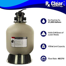 Rx Clear Radiant Sand Filter | 19 Inch Tank | Includes Luster Media Balls
