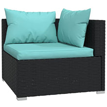 HEFZGDB 10 Piece Patio Lounge Set with Cushions Poly Rattan Black Outdoor Patio Furniture Set Patio Furniture Set Patio Table and Chairs Set Suitable for Garden, Living Room, Poolside.