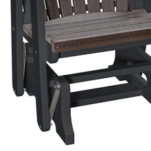 American Furniture Classics Model 515BZBK-K Double Glider with Center Table in Brazilian Walnut Woodgrain with a Black Base, Made in The USA
