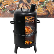 Charcoal BBQ Smoker, Outdoor Grill Cooker with Built-in Thermometer and Chimney, Vertical Smoker, Charcoal Grill, 2 Access Doors Smoker Grill For Outdoor Backyard Cooking Grilling Picnics
