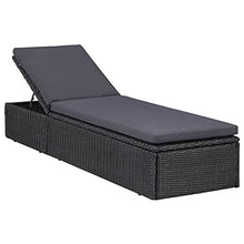 WHOPBXGAD 11 Piece Patio Dining Set Outdoor Furniture Poly Rattan Black Garden Poolside Dining Table with 8 Chairs 2 Sunbeds Weather Resistant Waterproof