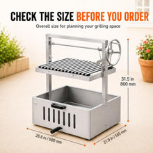 Santa Maria Grill, Argentine BBQ, Adjustable V-Grate, Hand Crank