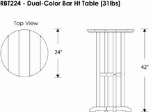 Poly-Wood Contempo 24-Inch Round Bar Height Table, Black Frame, Teak