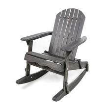 Benzara Outdoor Adirondack Rocking Chair Dark Gray