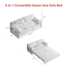 HomSof Convertible Queen Pull Out Sofa Bed Grey