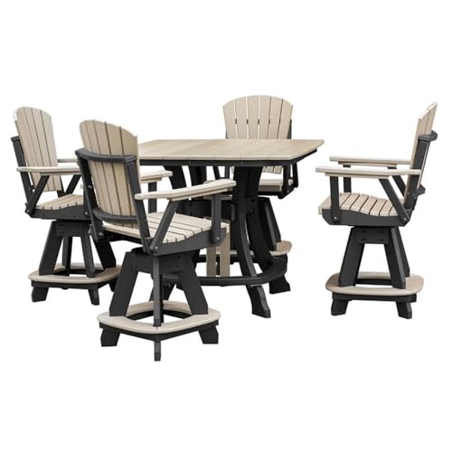 OS Home and Office CS130WWBK-K Five Piece Square Counter Height Dining Set