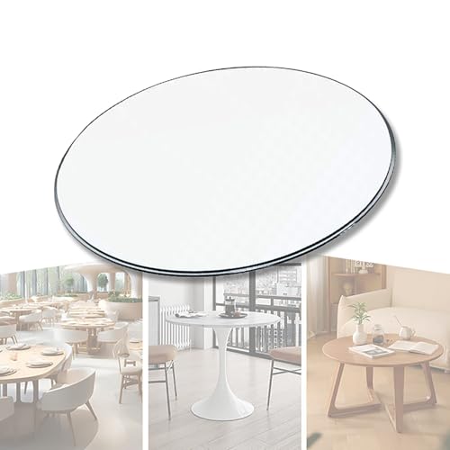 VRFTGHYJU Clear Round Tempered Glass Table Top Replacement for Patio, Office, and Dining Tables - Beveled Polished Edge,(90cm(36inch))