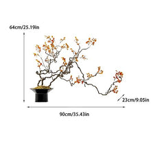 Artificial Bonsai Tree Chinese Zen Autumn Leaf Berry Dried Branch Flower Art Bonsai Ornament Living Room Villa Wabi Sabi Wind Simulation Flower Office Decoration Bonsai